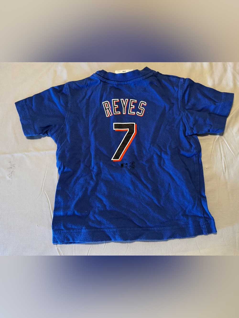 Kids New York Mets player Reyes #7 Short Sleeve Shirt